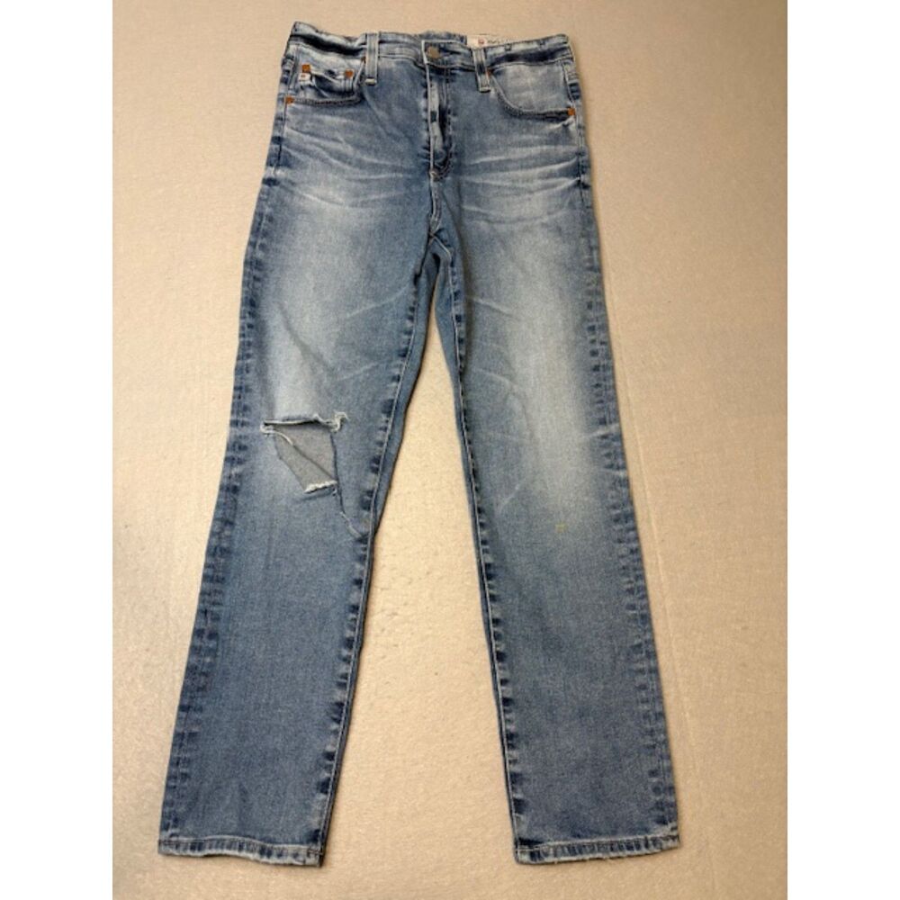Adriano Goldschmied Womens 29R Isabelle Jeans Hi Rise Straight Crop Ripped